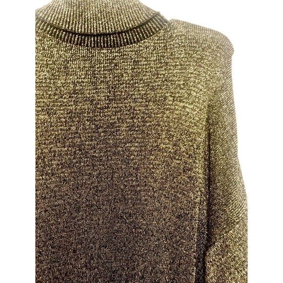 Vintage Knitmakers Gold & Black Turtleneck Metallic Pullover Sweater Women’s L - Picture 2 of 3